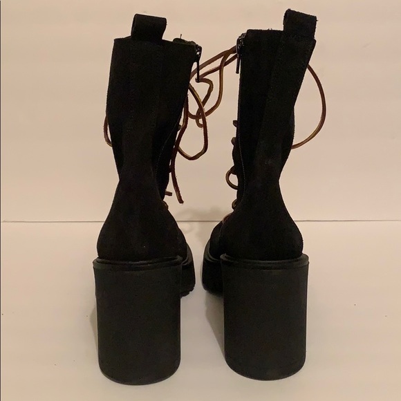 Free People Dylan Lace Up Boot in Black - Picture 8 of 12